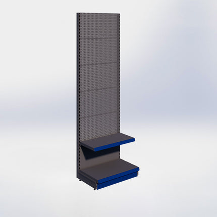 Wandstelling perforatie - H250 x B80 x D47 cm - 2 niveaus - Antraciet