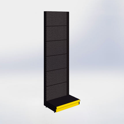 Wandstelling perforatie - H250 x B80 x D47 cm - 1 niveau - Zwart