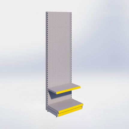 Wandstelling perforatie - H250 x B80 x D47 cm - 2 niveaus - Grijs