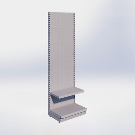 Wandstelling perforatie - H250 x B80 x D47 cm - 2 niveaus - Grijs