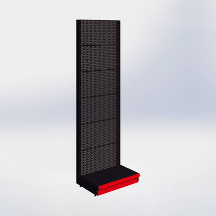 Wandstelling perforatie - H250 x B80 x D47 cm - 1 niveau - Zwart