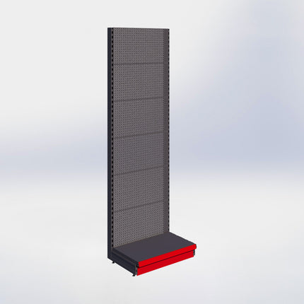 Wandstelling perforatie - H250 x B80 x D47 cm - 1 niveau - Antraciet