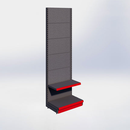 Wandstelling perforatie - H250 x B80 x D47 cm - 2 niveaus - Antraciet