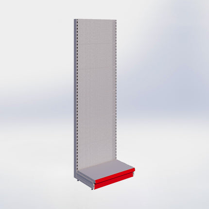 Wandstelling perforatie - H250 x B80 x D47 cm - 1 niveau - Grijs