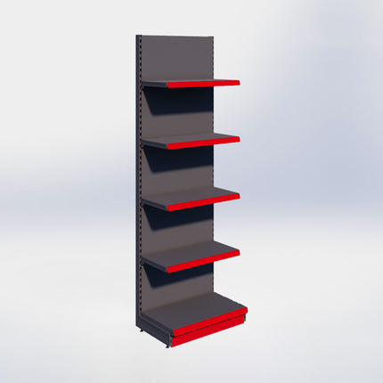Wandstelling - H250 x B80 x D47 cm - 5 niveaus - Antraciet