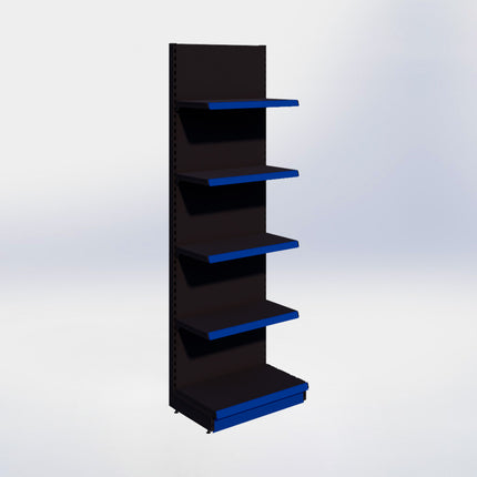 Wandstelling - H250 x B80 x D47 cm - 5 niveaus - Zwart