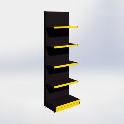 Wandstelling - H250 x B80 x D47 cm - 5 niveaus - Zwart