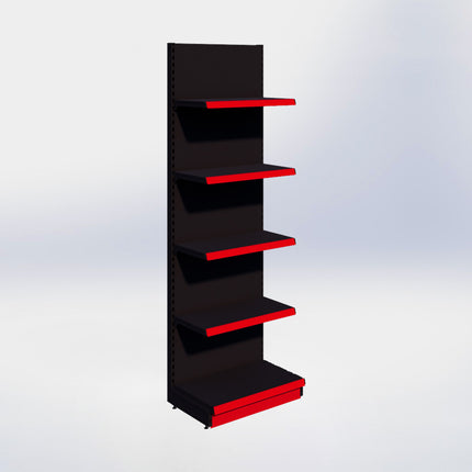 Wandstelling - H250 x B80 x D47 cm - 5 niveaus - Zwart