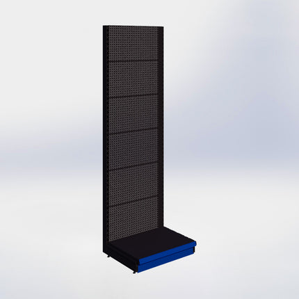 Wandstelling perforatie - H250 x B80 x D57 cm - 1 niveau - Zwart