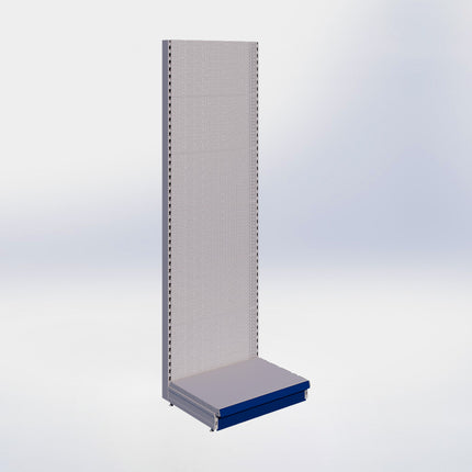 Wandstelling perforatie - H250 x B80 x D57 cm - 1 niveau - Grijs