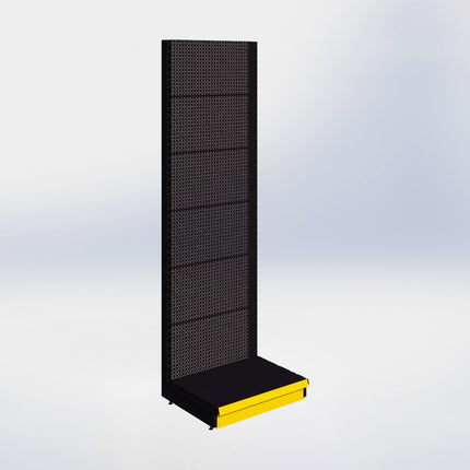 Wandstelling perforatie - H250 x B80 x D57 cm - 1 niveau - Zwart