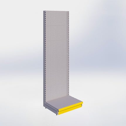 Wandstelling perforatie - H250 x B80 x D57 cm - 1 niveau - Grijs