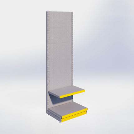 Wandstelling perforatie - H250 x B80 x D57 cm - 2 niveaus - Grijs