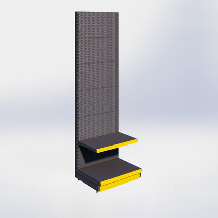 Wandstelling perforatie - H250 x B80 x D57 cm - 2 niveaus - Antraciet