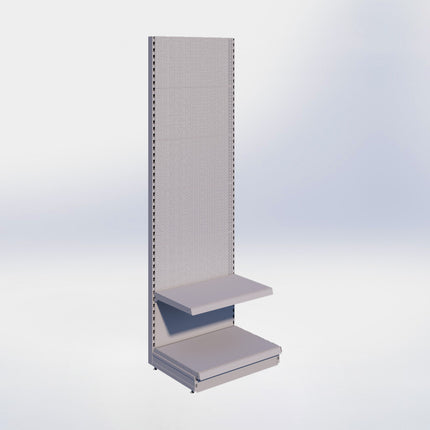 Wandstelling perforatie - H250 x B80 x D57 cm - 2 niveaus - Grijs