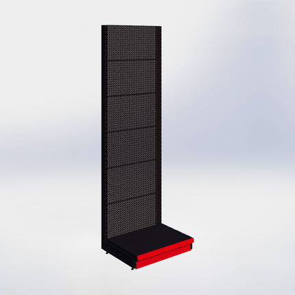 Wandstelling perforatie - H250 x B80 x D57 cm - 1 niveau - Zwart