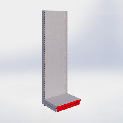 Wandstelling perforatie - H250 x B80 x D57 cm - 1 niveau - Grijs