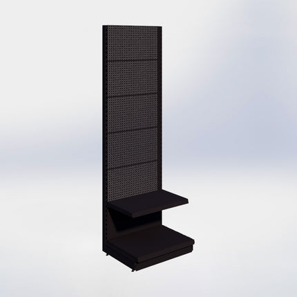 Wandstelling perforatie - H250 x B80 x D57 cm - 2 niveaus - Zwart