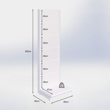 Wandstelling perforatie - H250 x B80 x D57 cm - 1 niveau - Antraciet