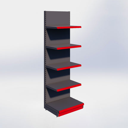Wandstelling - H250 x B80 x D57 cm - 5 niveaus - Antraciet