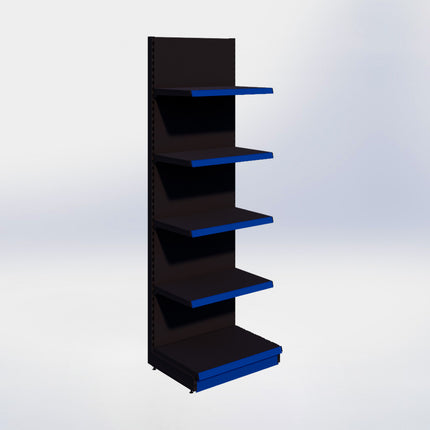 Wandstelling - H250 x B80 x D57 cm - 5 niveaus - Zwart