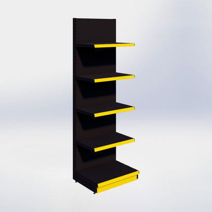 Wandstelling - H250 x B80 x D57 cm - 5 niveaus - Zwart
