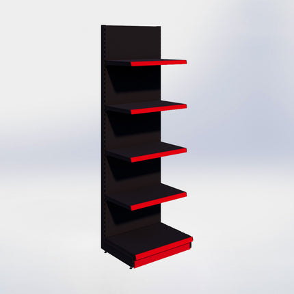 Wandstelling - H250 x B80 x D57 cm - 5 niveaus - Zwart