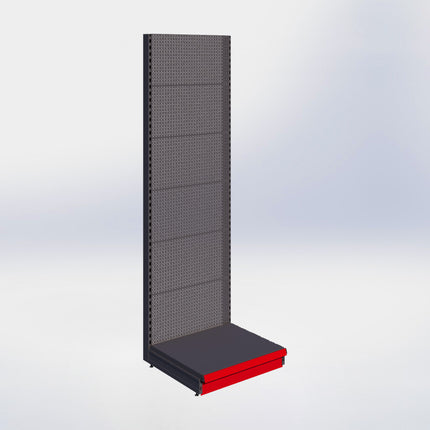 Wandstelling perforatie - H250 x B80 x D67 cm - 1 niveau - Antraciet