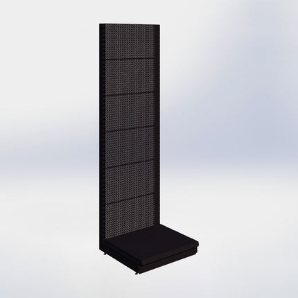 Wandstelling perforatie - H250 x B80 x D67 cm - 1 niveau - Zwart