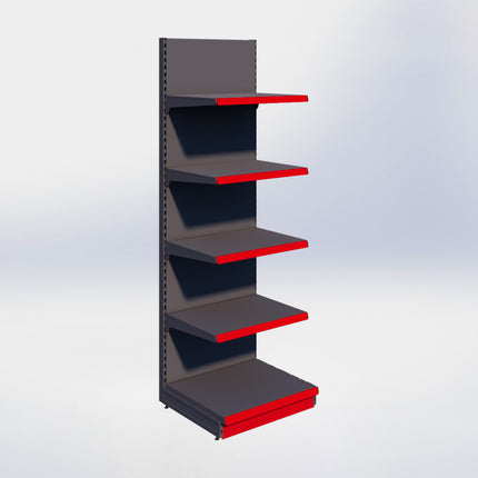 Wandstelling - H250 x B80 x D67 cm - 5 niveaus - Antraciet