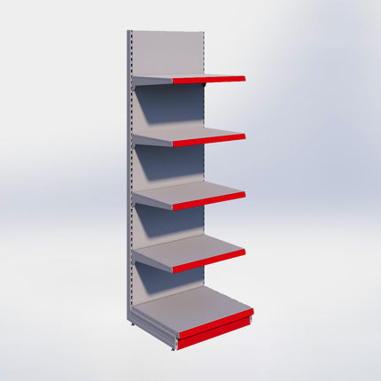 Wandstelling - H250 x B80 x D67 cm - 5 niveaus - Grijs