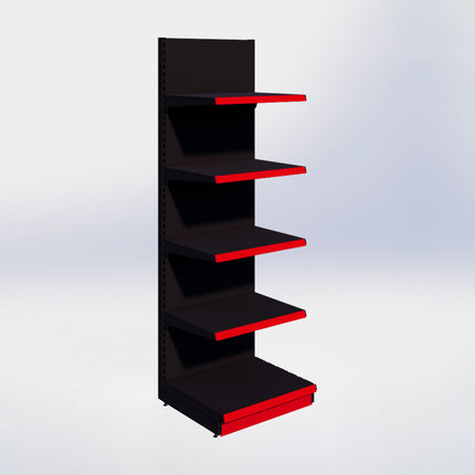 Wandstelling - H250 x B80 x D67 cm - 5 niveaus - Zwart