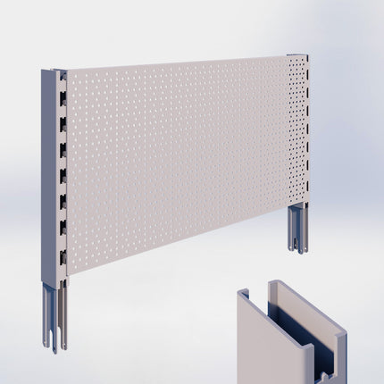 Verlengstuk Grijs (H x B x D) 40 cm x 3 cm x 6 cm met achterwand perforatie (H x B) 40 cm x 80 cm