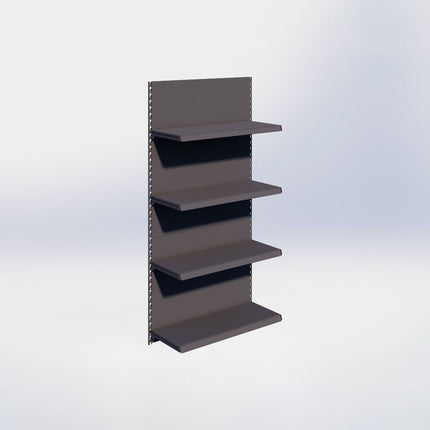 Wandrailstelling - H200 x B100 x D37 cm - 4 niveaus - Antraciet