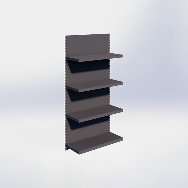Wandrailstelling - H200 x B100 x D37 cm - 4 niveaus - Antraciet