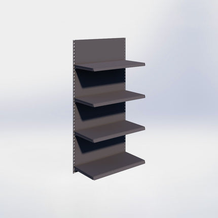 Wandrailstelling - H200 x B100 x D47 cm - 4 niveaus - Antraciet