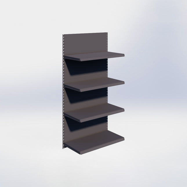 Wandrailstelling - H200 x B100 x D47 cm - 4 niveaus - Antraciet