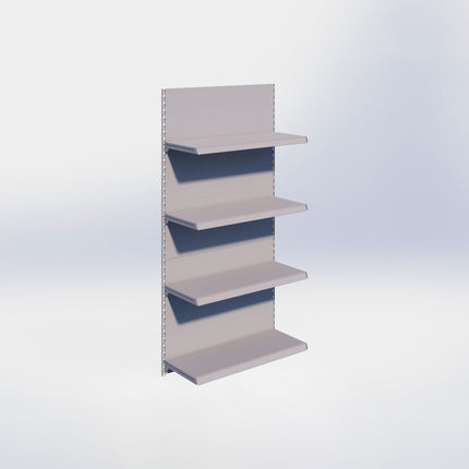 Wandrailstelling - H200 x B100 x D37 cm - 4 niveaus - Grijs
