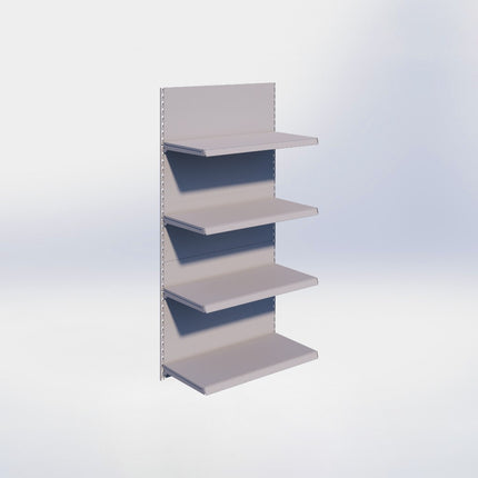 Wandrailstelling - H200 x B100 x D47 cm - 4 niveaus - Grijs