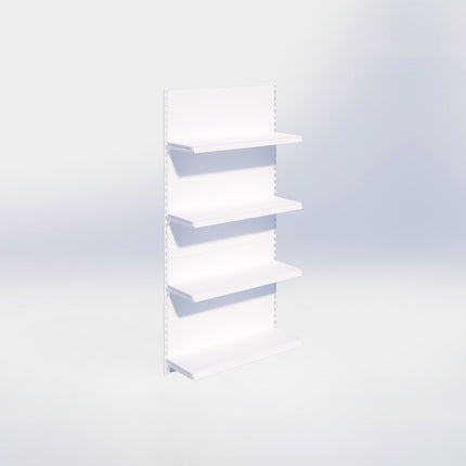 Wandrailstelling - H200 x B100 x D30 cm - 4 niveaus - Wit