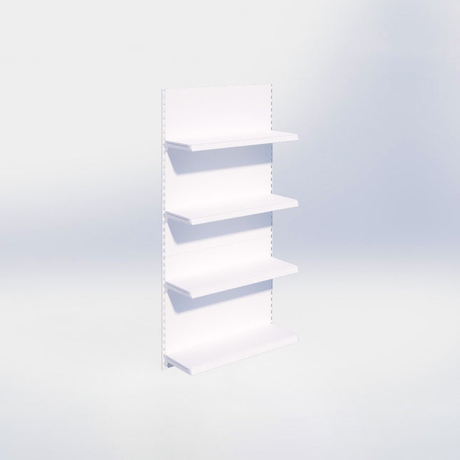 Wandrailstelling - H200 x B100 x D30 cm - 4 niveaus - Wit