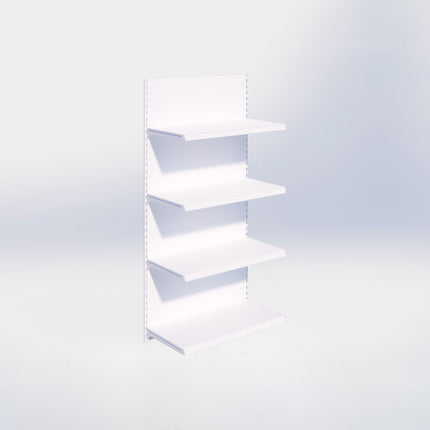 Wandrailstelling - H200 x B100 x D47 cm - 4 niveaus - Wit