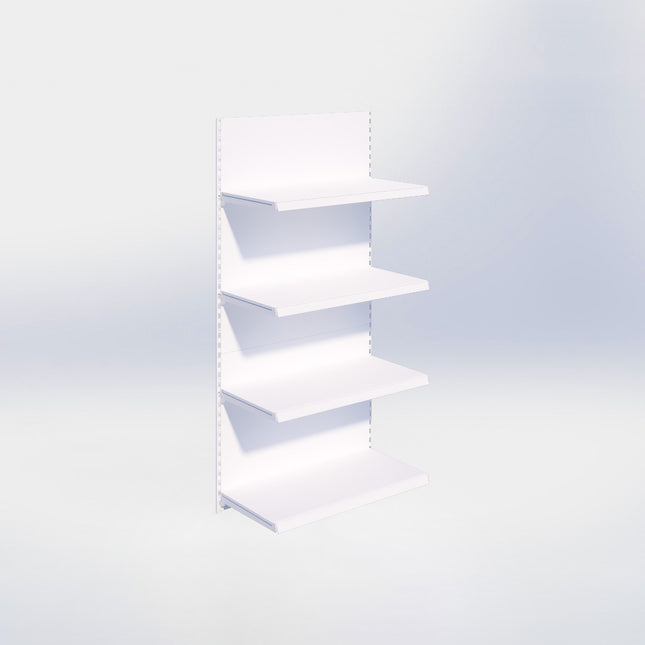 Wandrailstelling - H200 x B100 x D47 cm - 4 niveaus - Wit