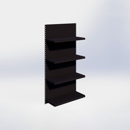Wandrailstelling - H200 x B100 x D37 cm - 4 niveaus - Zwart