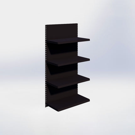 Wandrailstelling - H200 x B100 x D47 cm - 4 niveaus - Zwart