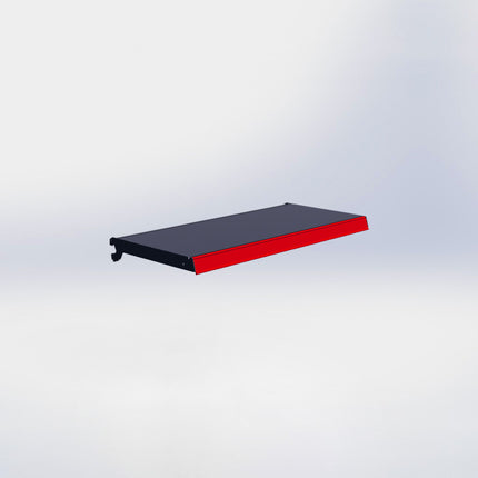 Legplank - L80 x D37 cm - met dragers en prijsetiket - Antraciet