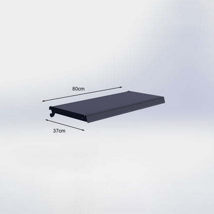 Legplank - L80 x D37 cm - met dragers en prijsetiket - Antraciet