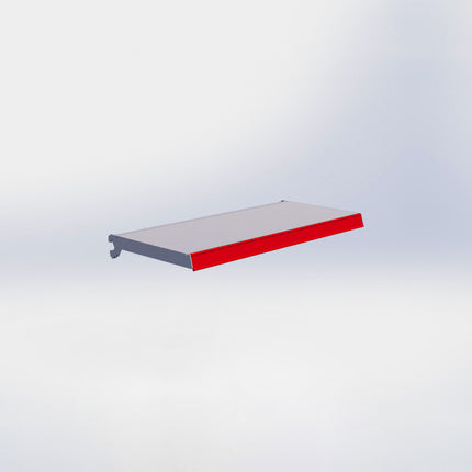 Legplank - L80 x D37 cm - met dragers en prijsetiket - Grijs