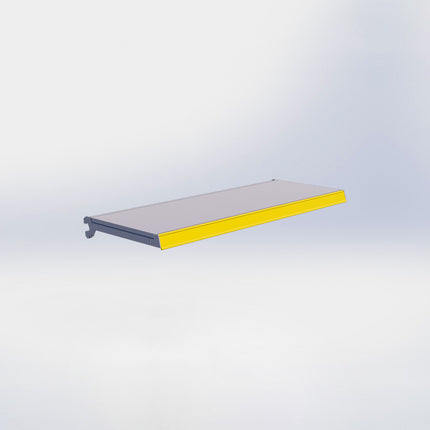 Legplank - L100 x D37 cm - met dragers en prijsetiket - Grijs