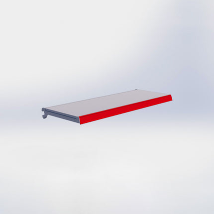 Legplank - L100 x D37 cm - met dragers en prijsetiket - Grijs